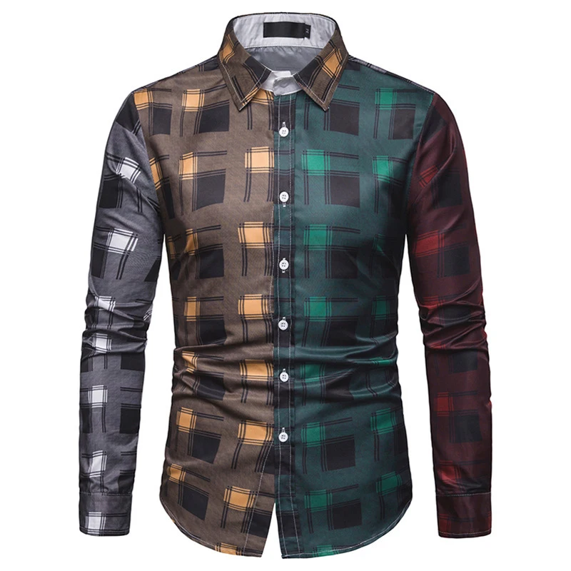 Latest Stylish Mens patchwork  Shirt striped custom  Men Shirt