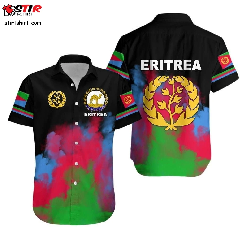 Asmara Eritrean Flag Button-down Shirt For Men Hawaiian Shirt Custom Wholesale Eritrea Lion Proud Olive Symbol Unisex Shirt