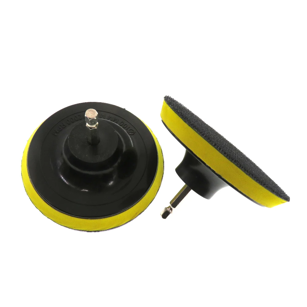 High Quality 4Inch Replacement Hook and Loop Sanding Backing Pad Sander Disc with 6.35mm Hex Connection Rod for Glass Polishing