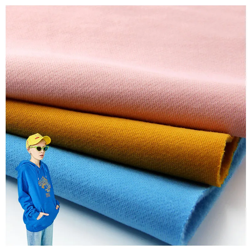 Premium Knit 340GSM Medium Weight Fleece Cotton Polyester Fabric for Hoodies Sweatshirt