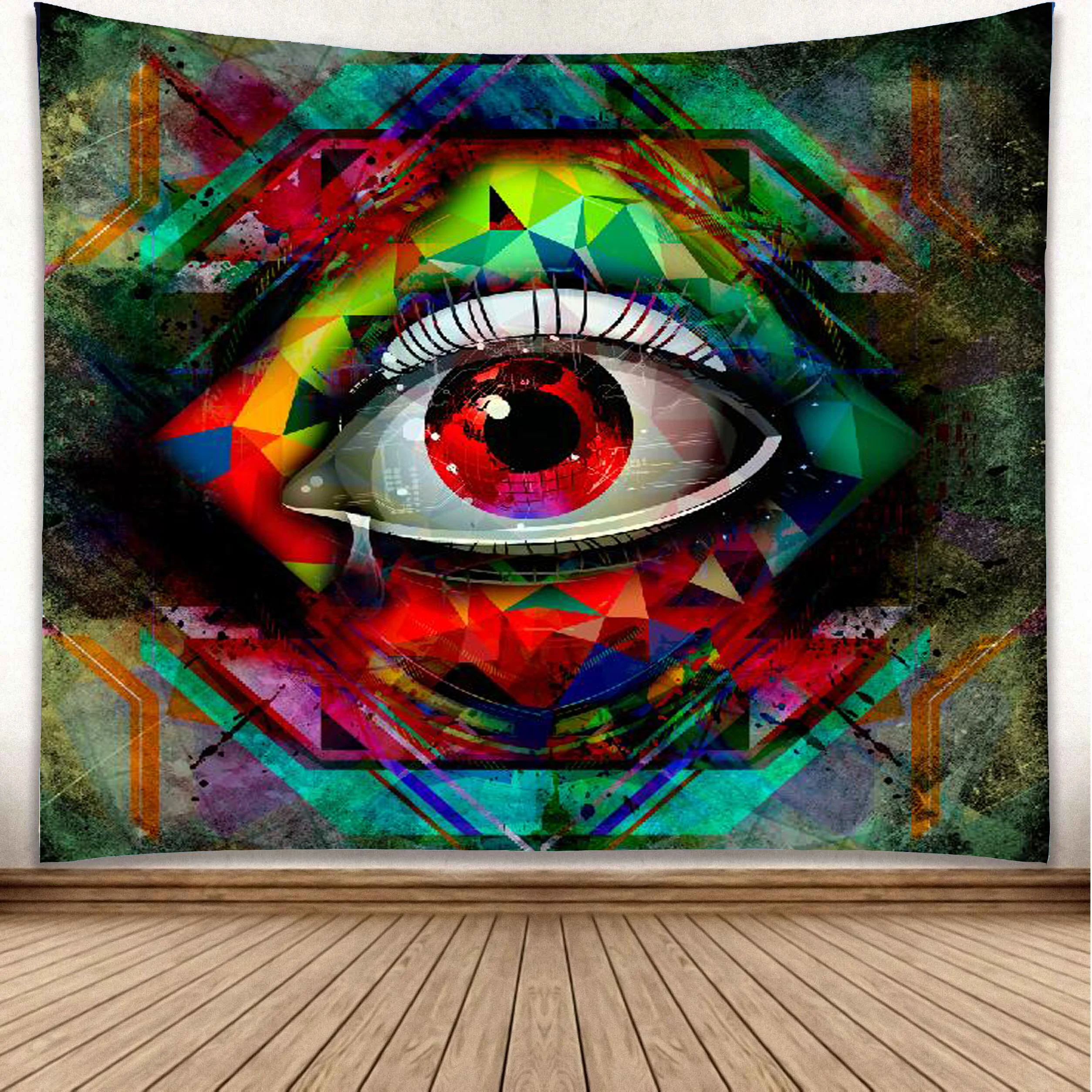 Custom Digital Printed Psychedelic Wall Hanging Tapestry for Home Decoration