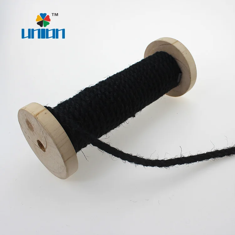 5-Union 6mm black colored jute rope for sale