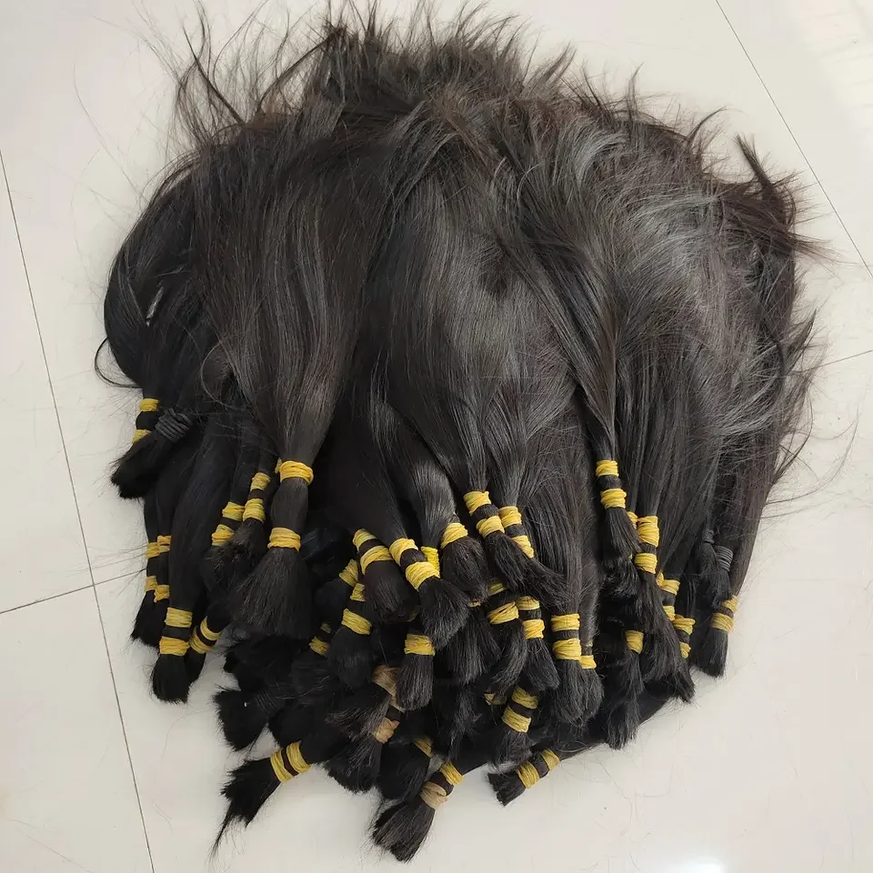 2024 Chinese Factory Wholesale 100 Human Braiding Hair Bulk No Weft Cuticle Aligned for