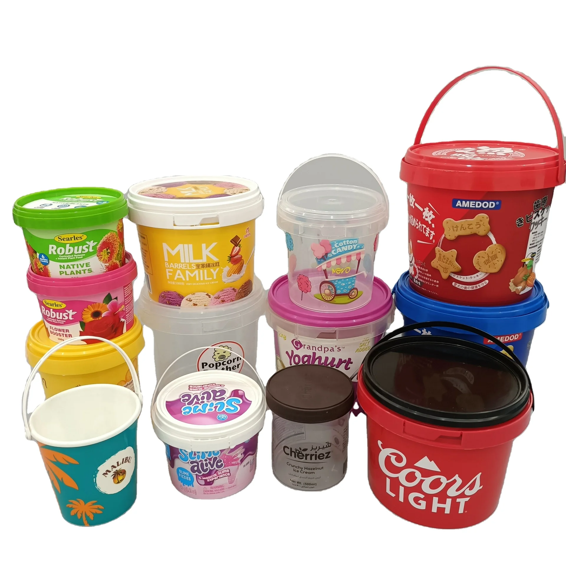 IML plastic packaging PP plastic orange peel iml chocolate ice cream biscult container in mold label for injection machine