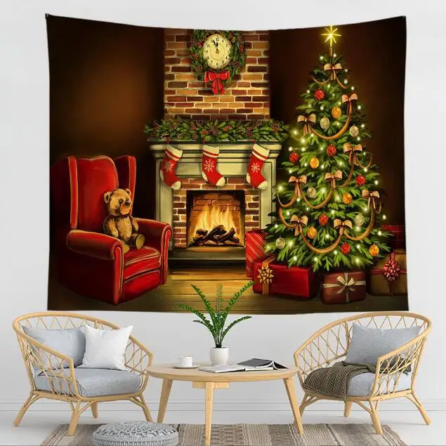 Custom Amazon Printed Wall Hanging Tapestry For Home Decor Polyester Christmas Blankets Printing Blanket Decoration Wall Carpet