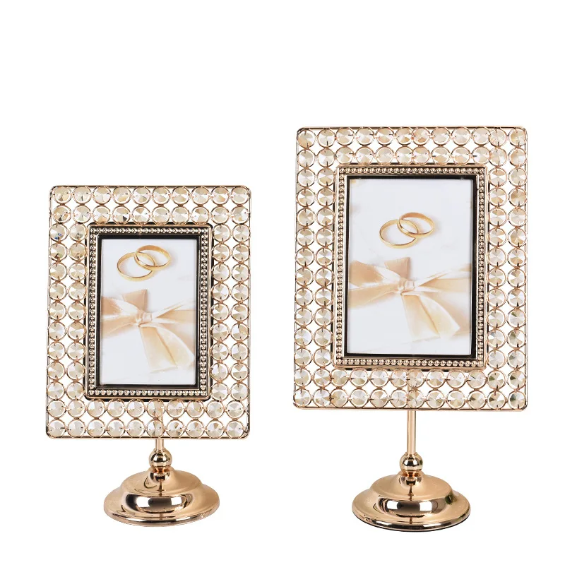 Fashion Design Luxury Crystal Cube Photo Frame Wedding Holiday Gift Desktop Decoration