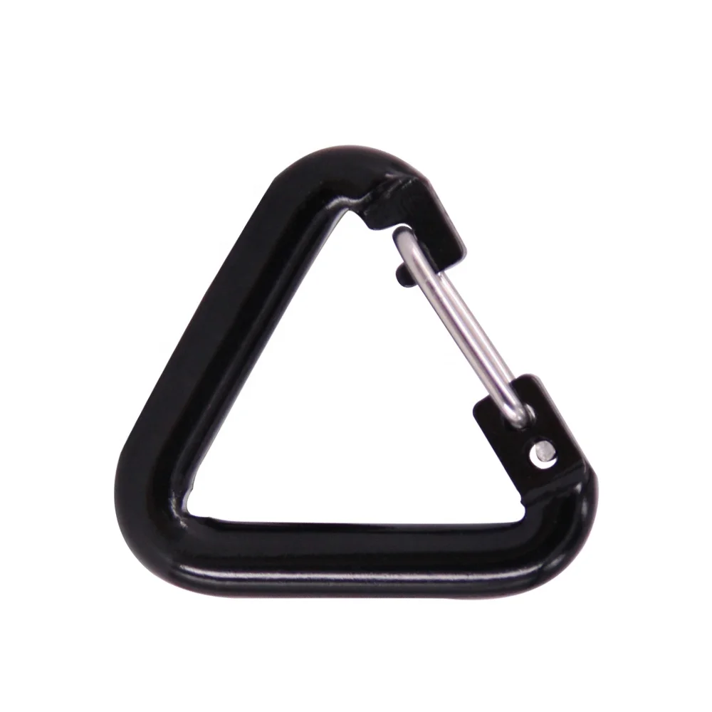baichao in stock 4# 33mm triangle steel clip aluminum alloy metal ring spring carabiner hooks for dress/hiking/fishing/charger