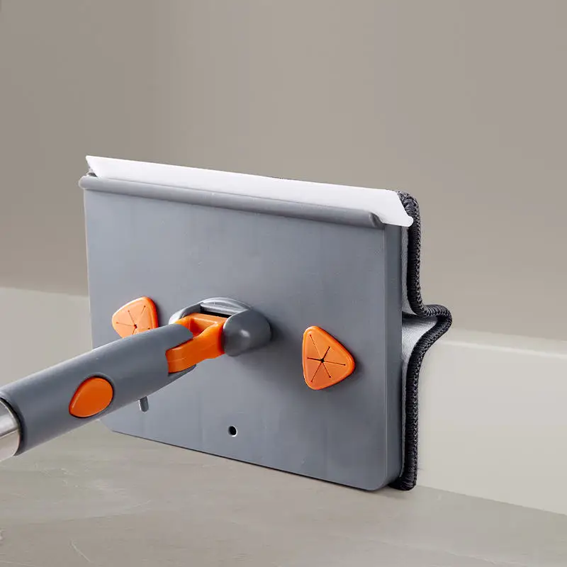 Multifunction Mop Splice Rod Sponge Handle Foldable Triangular Mop Wall Cleaner and Baseboard Cleaner Mop Set