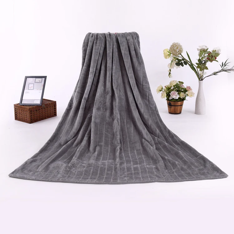 Best Selling Striped Pattern Comfortable  PV Polar Fleece Blanket