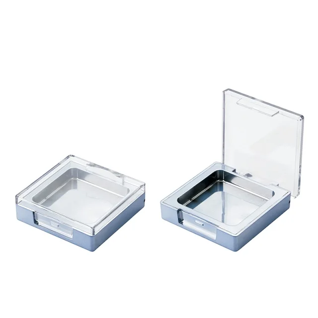 Deluxe 2g 4g 5g cosmetic packaging square blusher case with clear lids eye shadow jar