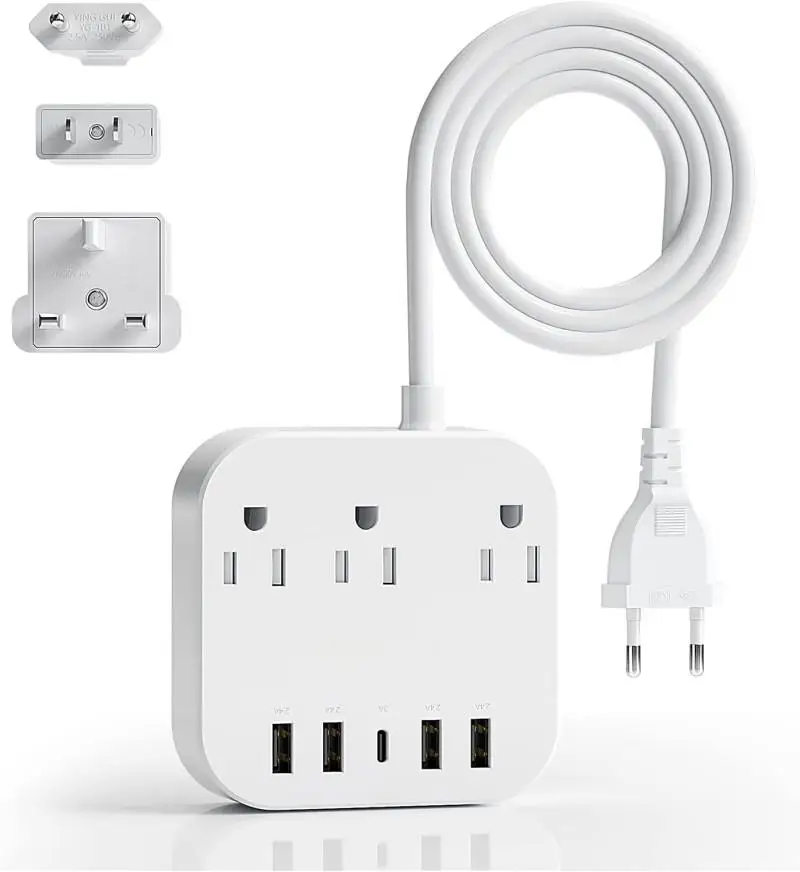 Европейский Штекерный адаптер с пользовательским логотипом USB-разъемом и 4 USB-портами удлинитель 5 футов