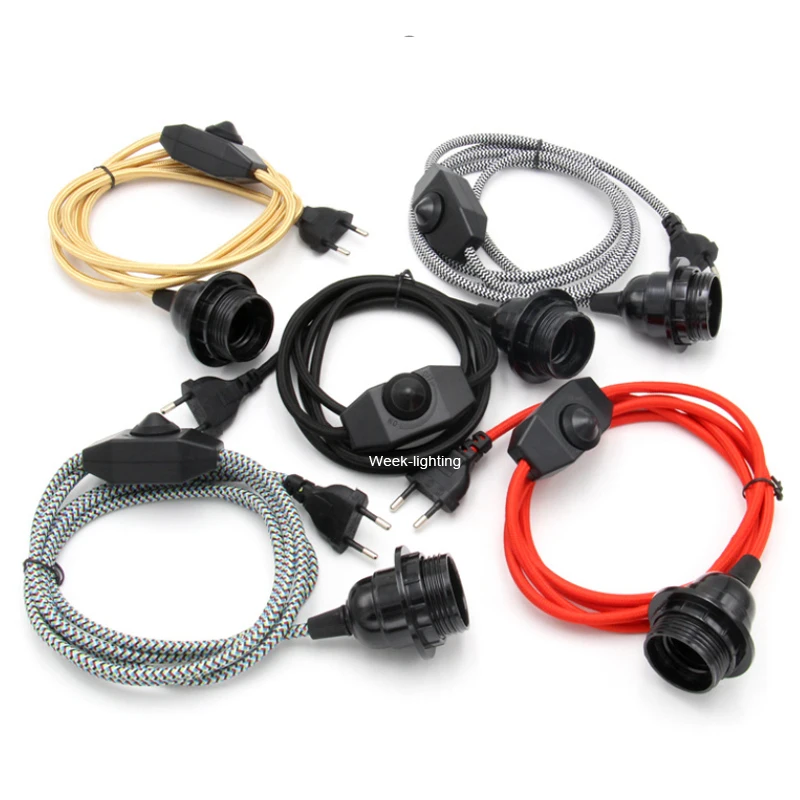 Диммер ЕС Подключите кабель переменного тока световой модулятор лампы линии диммер контроллер для настольной электрический провод AC110V 220V 1 8 м