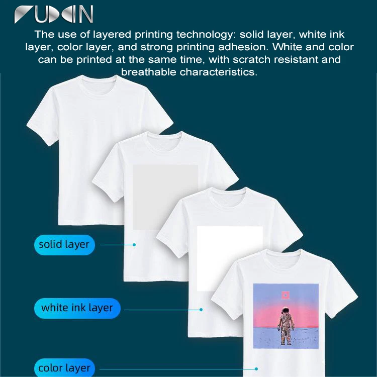 Multi Color Double Station 9 Colors DTG Printer Fully Automatic Intelligent Cleaning Printhead for T-shirt Printing Machine