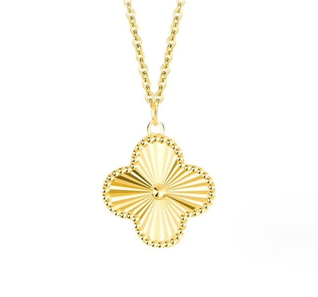 Fashion jewelry women accessories  gold plated high end 925 sterling silver four leaf clover necklaces