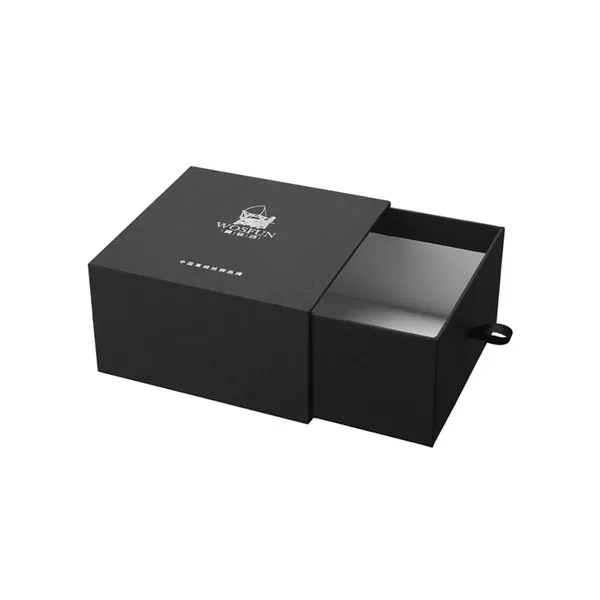 Thick Black Paper Whole Set Ring Earring Bracelet Pendant Necklace Packaging Drawer Gift Boxes Custom Sliding Jewelry Box