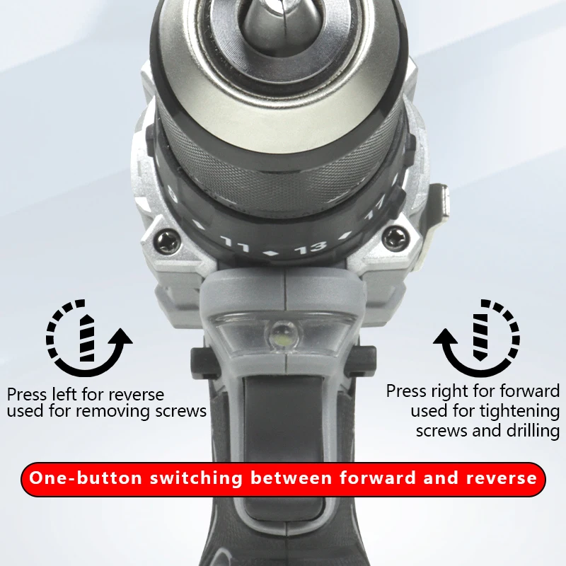 16.8V Gray Lithium Battery Impact Drill Engineered for Heavy-Duty Performance Meet your daily needs at home