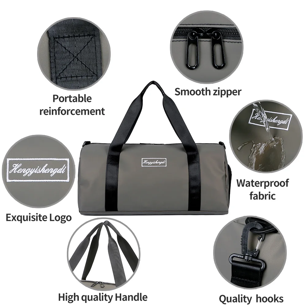 Promotional Custom Waterproof Large Sport Duffel Travel Bag with Shoe Compartment Men Leather Oem High Quality Duffel Travel Bag