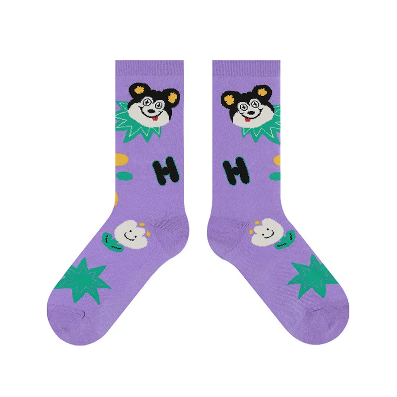 Original autumn and winter new product illustration cartoon cute funny girl student cotton socks female tube socks wholesale