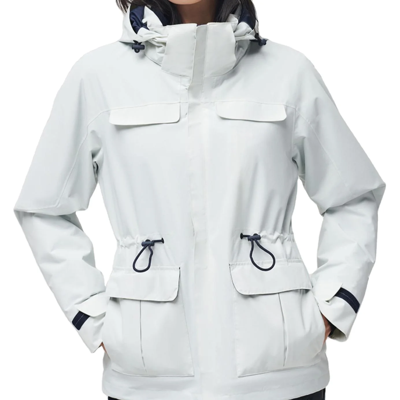 Wholesale Warm 3 in 1 Detachable hat multi-colored hiking outdoor  fleece hardshell jacket