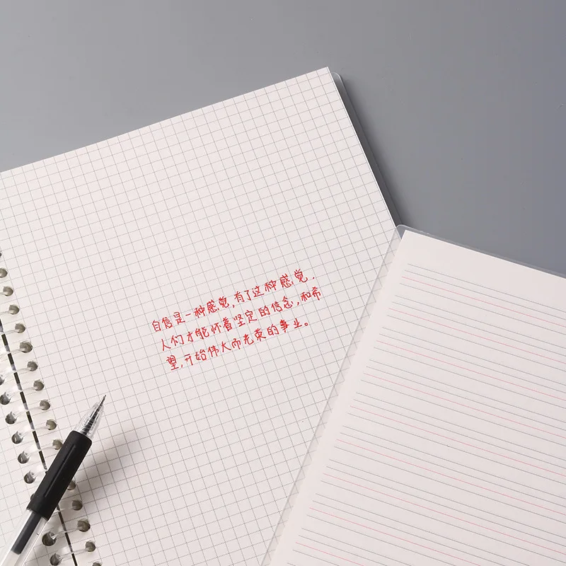 Free Sample Cheap Dotted/grid/lines/blank Transparent Pp School Hard Cover B5 A4 A5 Spiral Notebook