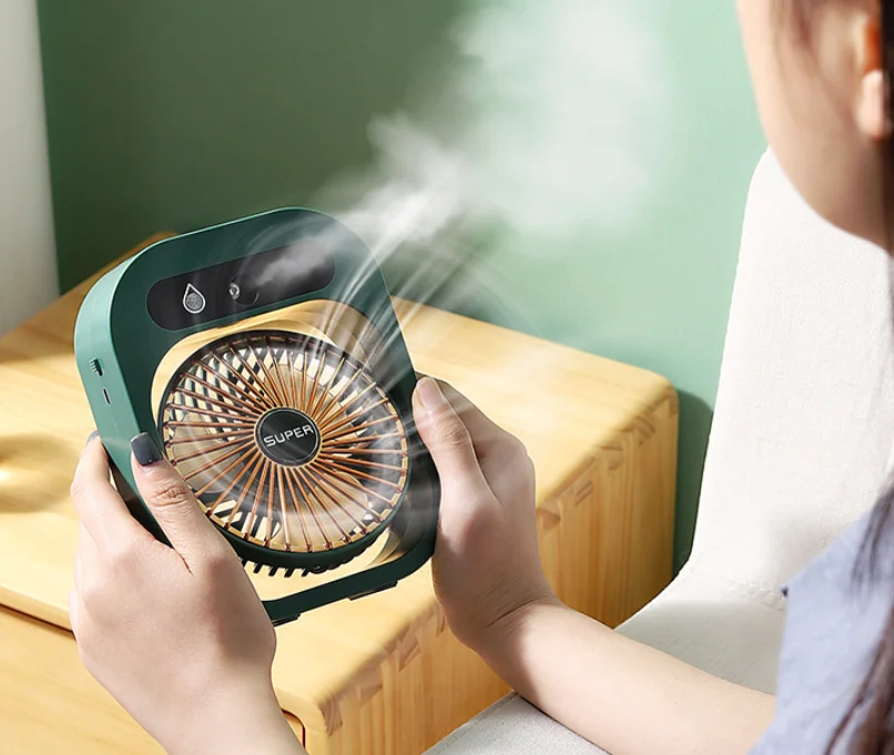 2022 New Design Factory Portable Water Spray Mist Fan Electric Usb Rechargeable Hand Mini Fan