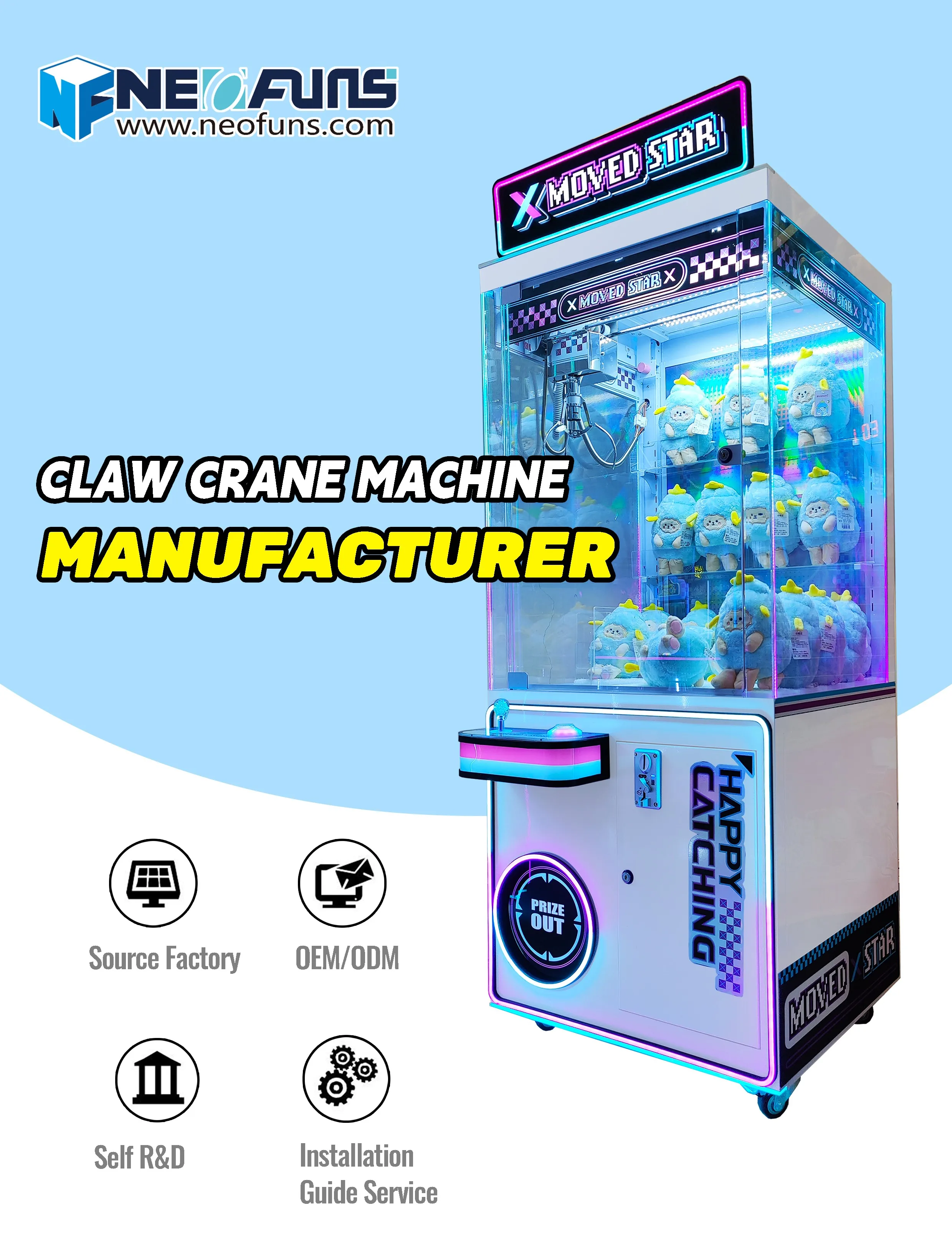 Neofun изготовленный на заказ машинка с монетоприемником набор недорогих кукольных когтей для продажи Филиппинах