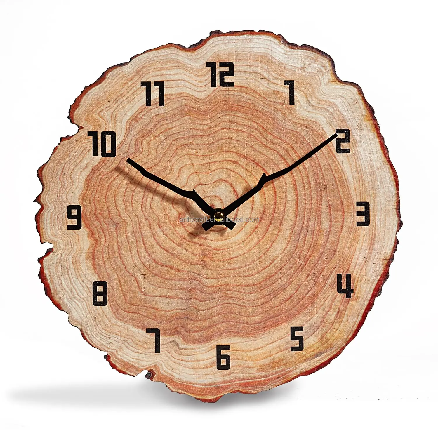 Modern 11-Inch Retro Design Antique Style Wooden Wall Clock Battery Operated Silent Non-Ticking for Living Room Single Face Form