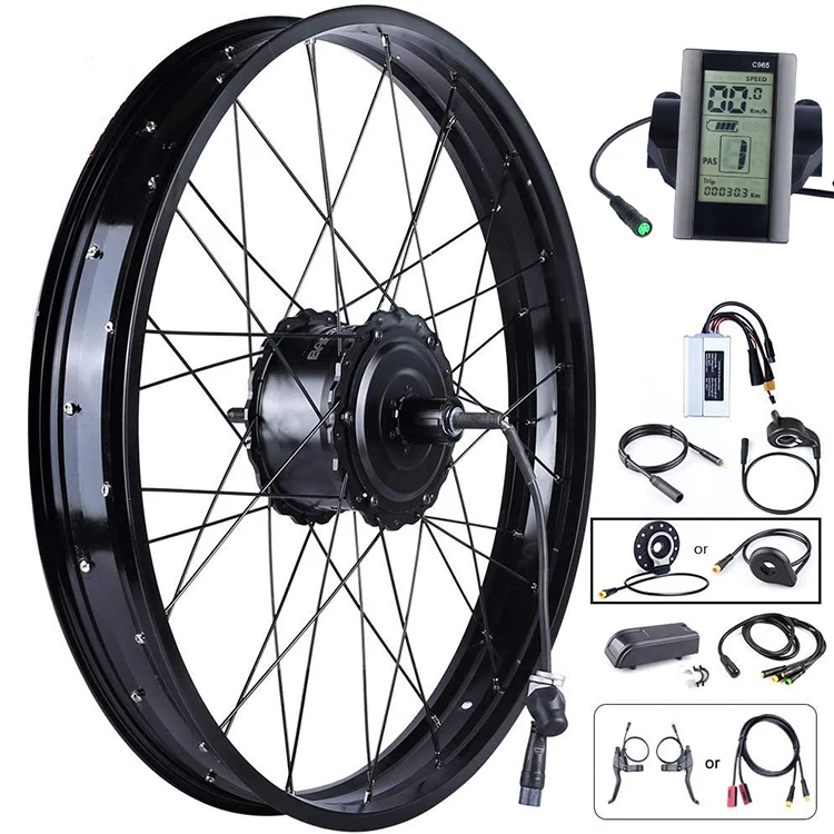 Akkubici 48volt 750watt bici elettrica kit di conversione rear hub swytch motor kits 20/26 er tire engine with C965 display