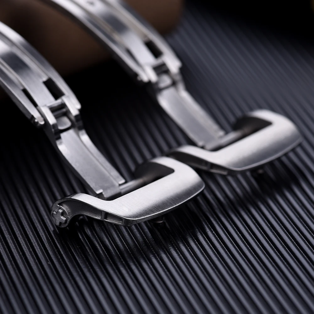 JUELONG Special Solid Brushed Polished Butterfly Clasp Watch Strap Watch Band Buckle 18mm 20mm