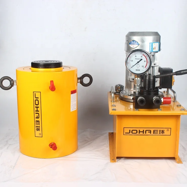 High pressure and high tonnage double action hydraulic jack for construction