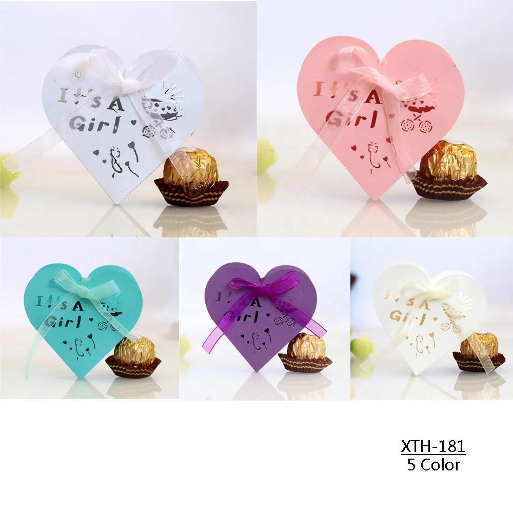 Its A Boy Girl Hollow Boxes Sweet Candy Packaging Box For Baby Baptism Shower Birthday Party Decor Supplies