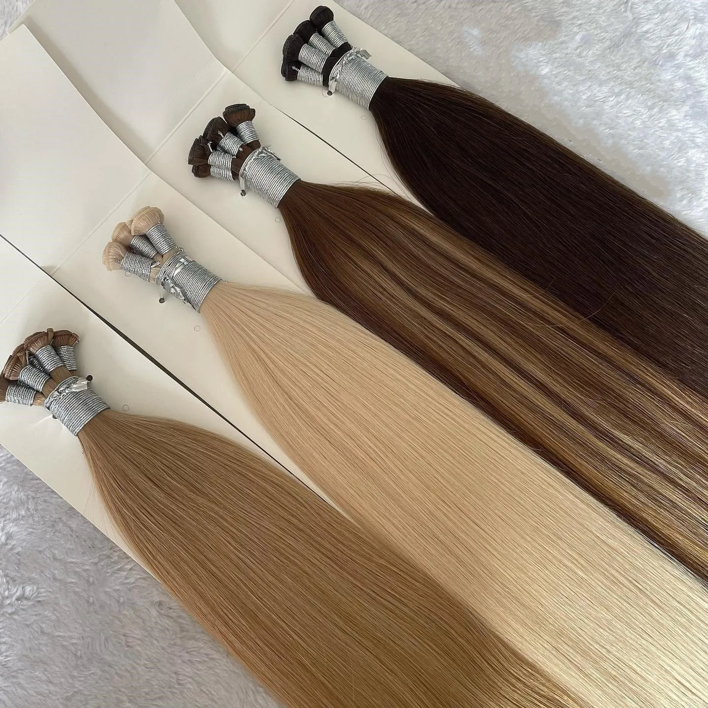 Wholesale New Arrival Human Hair Thick Ends Can Be Cut Thin Invisible Comfortable Light Color Genius Weft Hair Extension