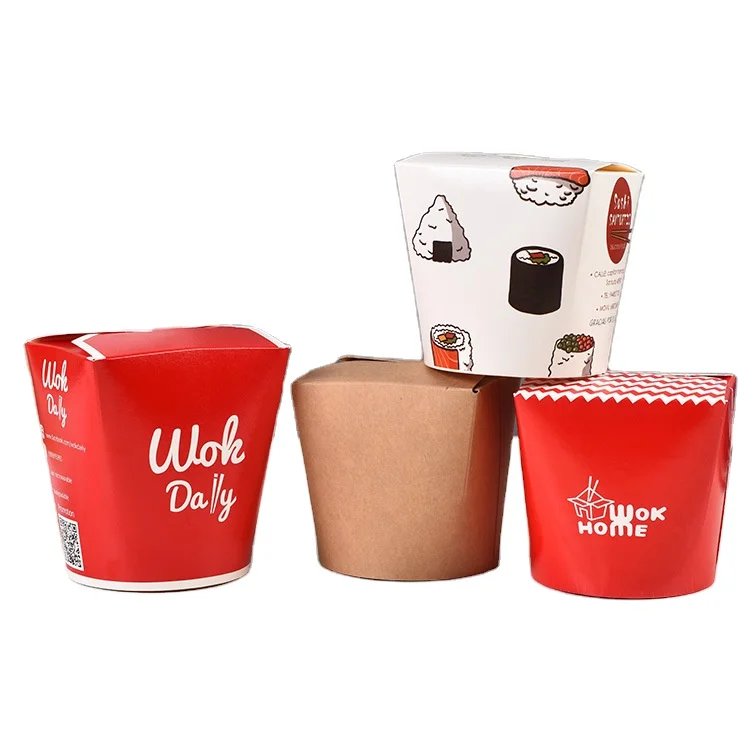 16oz 26oz 32oz Free Sample Take Away Square Custom Noodle Box Disposable Paper Doner kebab Container Box
