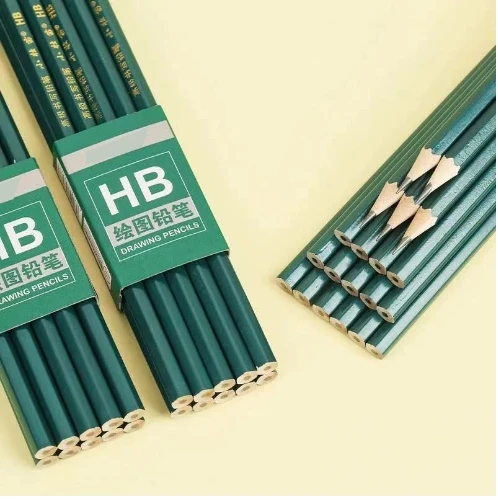 High Quality Stationery Standard Pencil High Quantity Pencil HB 2B Multiple Specifications Logo Wooden Eraser Pencil