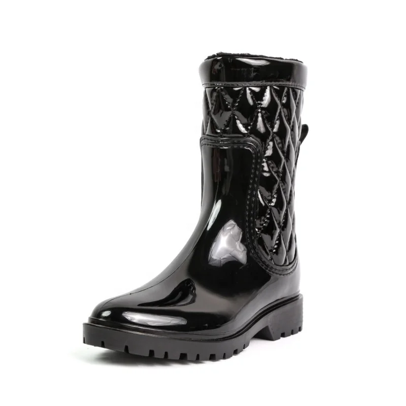 Simple Stylish PVC Shoes Outdoor Walking Boots Anti-slip Rain Boots for Ladies