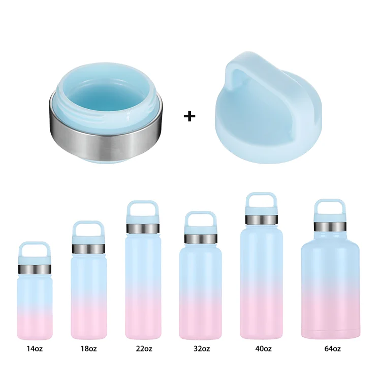 Free Sample 18 oz Water Bottle Custom Double Wall Stainless Steel Insulated BPA Free Water Bottle with Compartment Lid