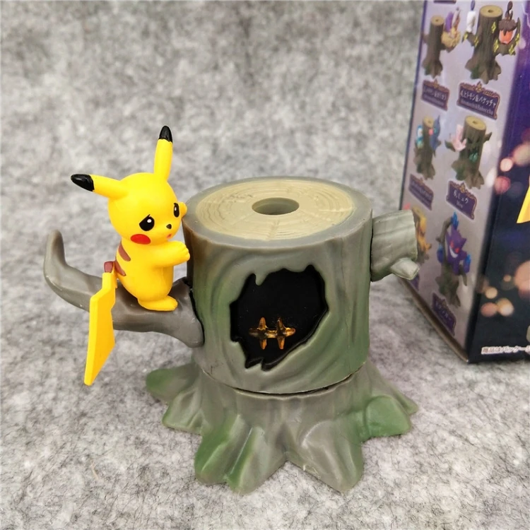 JM Japanese Anime Pokemoned PVC Tree Stump 8pcs Pocket Monster Figures Doll Pokmon Go Forest Figure Toy for Gift Popular