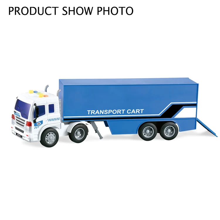 1:16 Scale Friction Transport Cart Container Truck Toys With Sound and Light