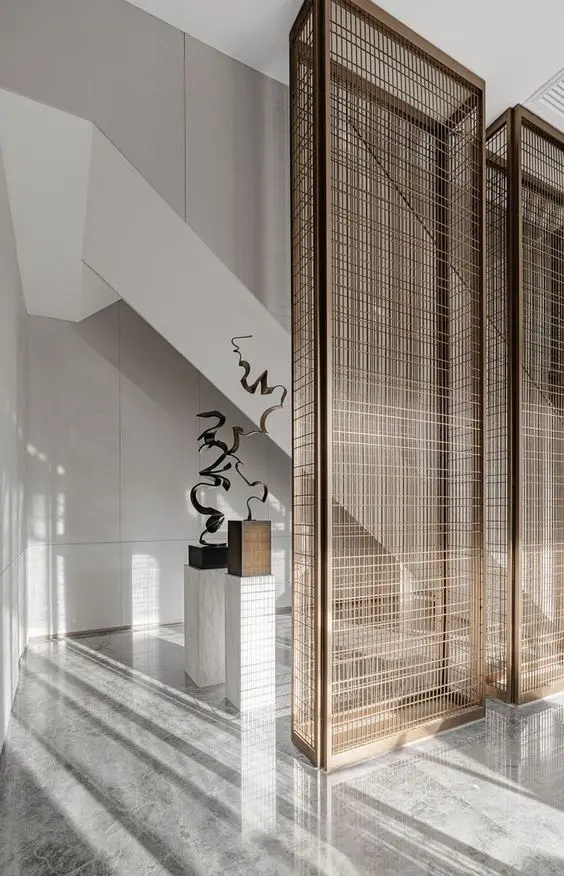 Hotel Decorative Stainless Steel Mirror Screen Modern Traditional Separator Room Divider