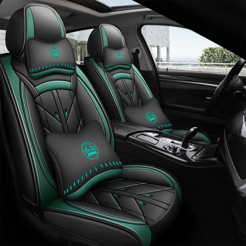 Luxury Custom Full Set Suv/tt Car Seat Covers Unique Sports Cushion Cover 5 Seats Red Pvc Leather Universal