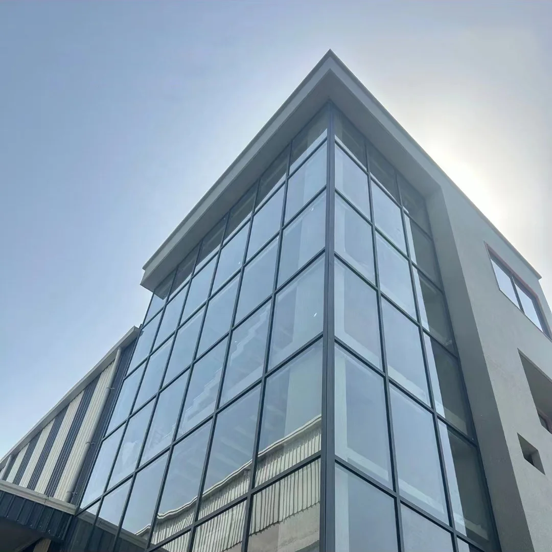 Energy saving design factory direct building exterior mirror glass aluminum curtain walls window wall unitized curtain wall