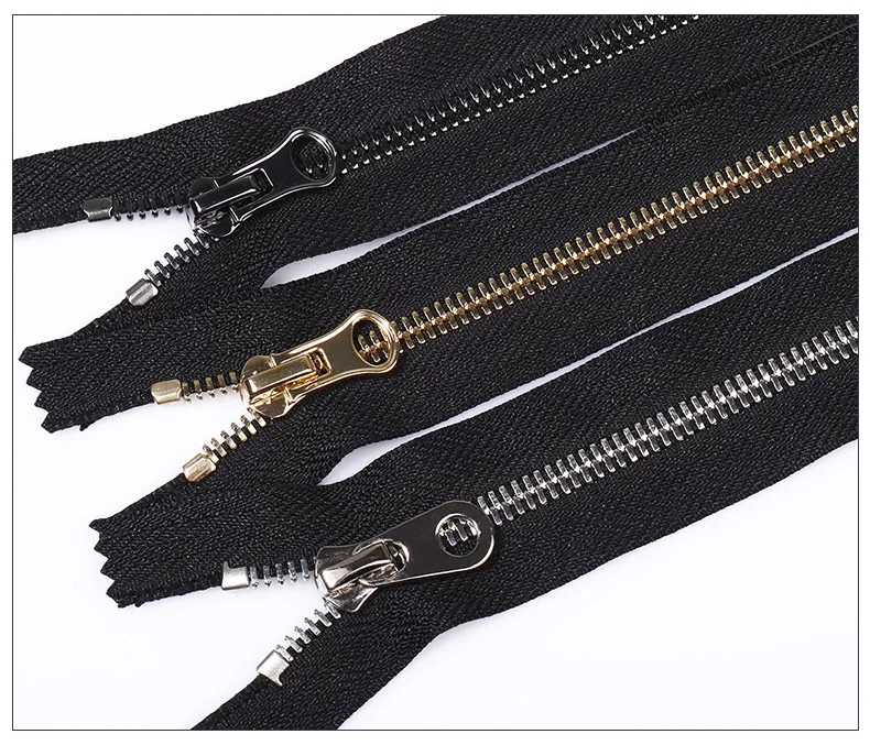 Manufacture Custom Metal Zipper Nylon Clothing Design Accessories 3#/5# Slider Metal Teeth Zipper