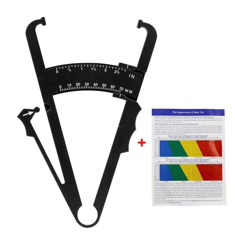 Fat Thickness Tape Gauge Gym Trainers Tester Measuring Analyzer Fitness Measurement Ruler Body Fat Caliper