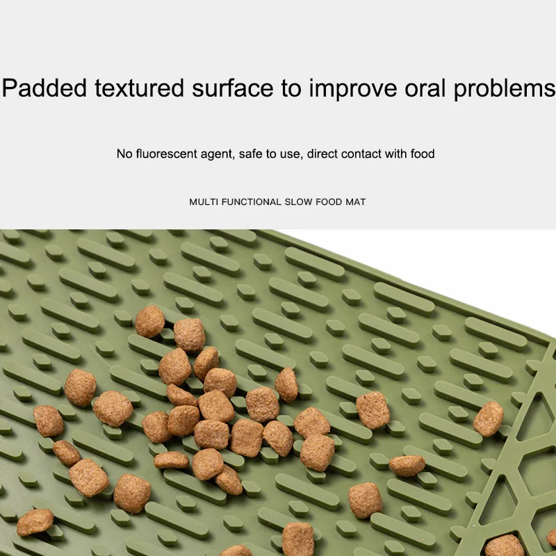 New Silicone Pet Licking Plate Slow Food Mat Easy Flushing Slow Food Placemat Food Grade Silicone with Suction Cup Dog Tableware