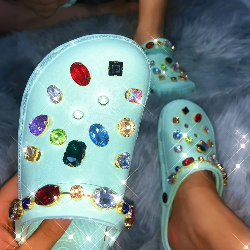 
Garden Shoes Slip On Sandals Thick Sole EVA Slippers Candy Color Clogs Crossbody Jelly Bag Set Hair Clasp 3 PCS Slides Slippers 
