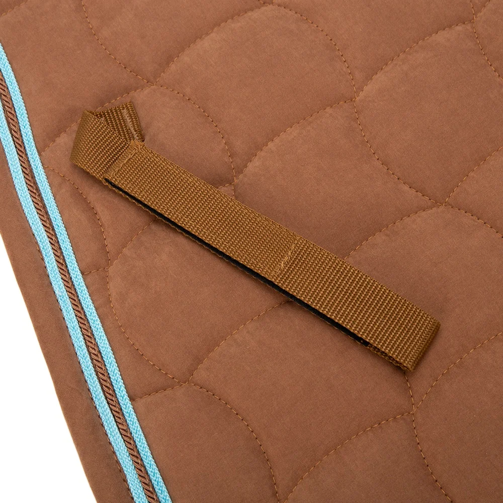 Fashion custom comfortable brown fabric polycotton lining best westerne questrian english horse jumping saddle pad matching set