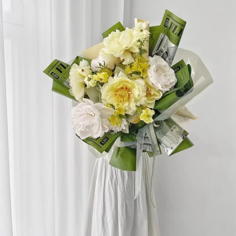 LUCIA  Waterproof English Newspaper Wrapping Paper Bouquet Wrapping Flower Paper Flower Shop Packaging Supplies