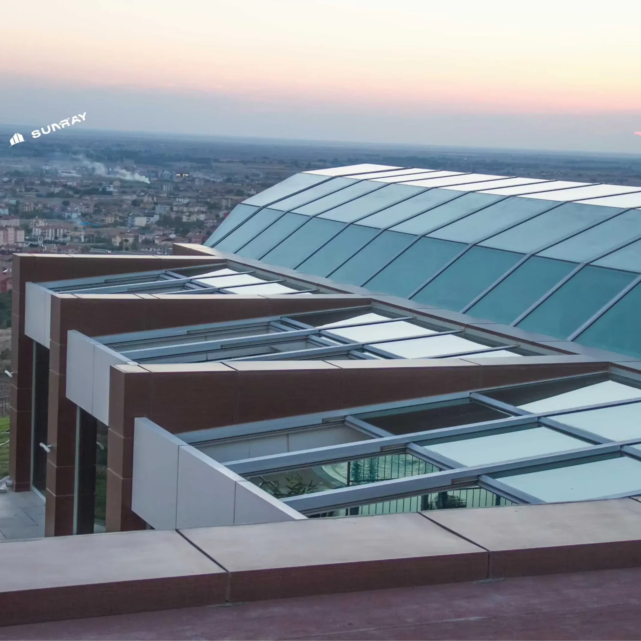 Indoor terrace electric intelligent transparent glass window top cover indoor balcony glass roof cover retractable skylight