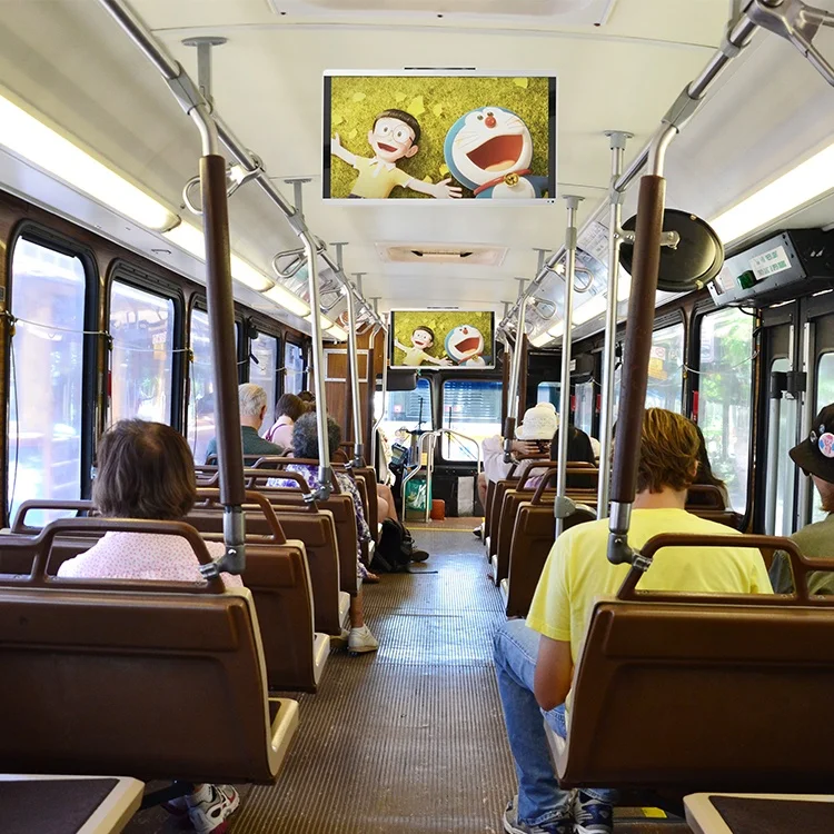 27inch Bus Coach Ceiling Wall Mounted Monitor Fixed Advertising Information Video Picture Player DC12-24V 1 Video Input