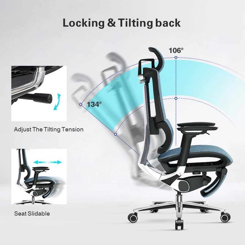 Высококачественный эргономичный офисный стул с 3D-подлокотниками